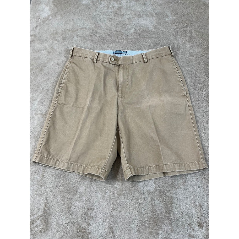 Peter Millar Chino Shorts Men's Size 34 Khaki Pima Cotton Classic Fit EUC - Picture 1 of 8